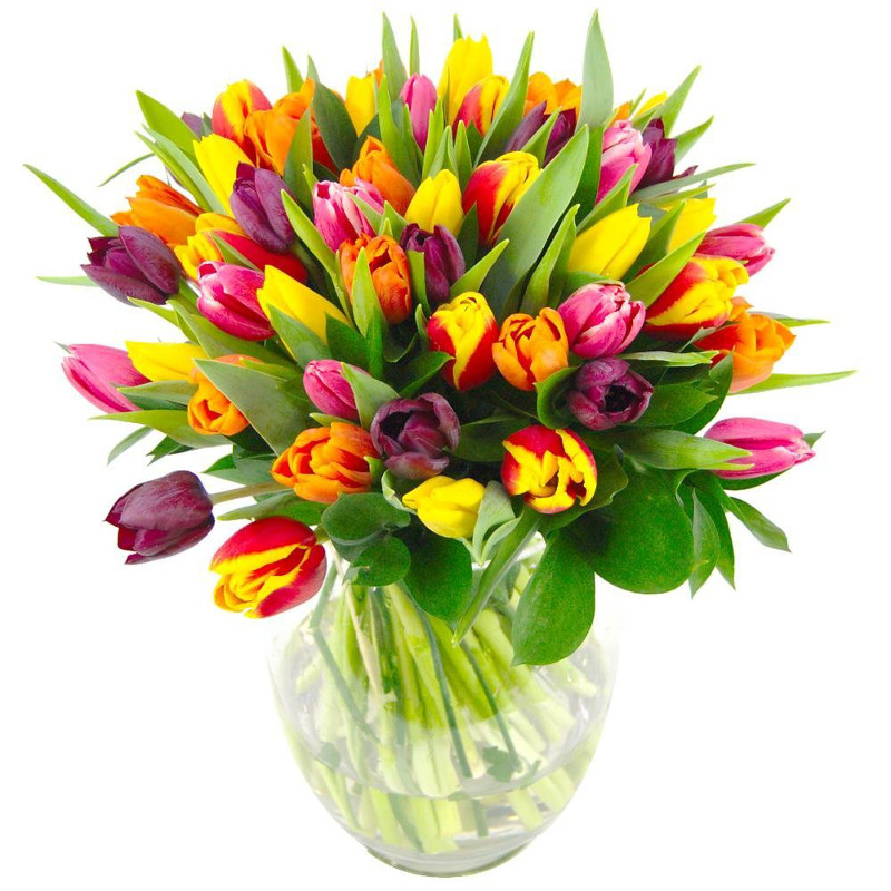 mixed tulips bouquet by clare florist