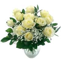 Dozen White Roses